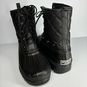 Sperry Black Quilted Ankle Boots